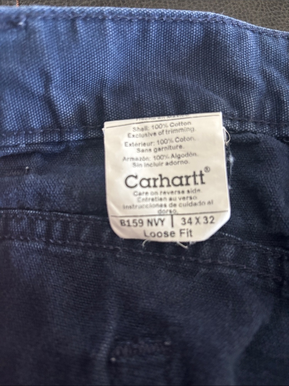 Carhartt Navy Loose Fit Cotton Work Pants